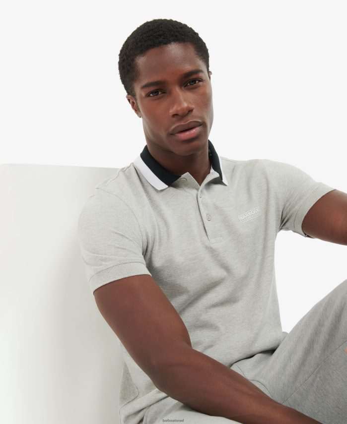 Barbour אפור בהיר גברים חולצת פולו אמפר R86Z6X689 הַלבָּשָׁה