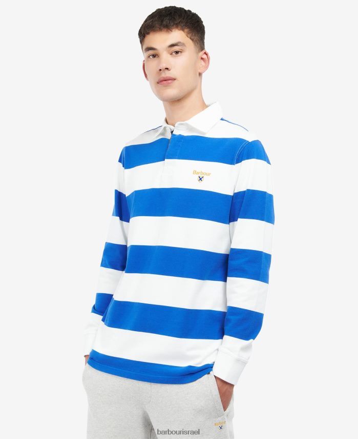 Barbour לחש לבן גברים חולצת רוגבי עם פסים של הוליוול R86Z6X725 הַלבָּשָׁה