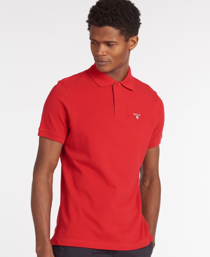 Barbour אבן לבנה/אפורה גברים חולצת פולו טרטן פיקה R86Z6X734 הַלבָּשָׁה