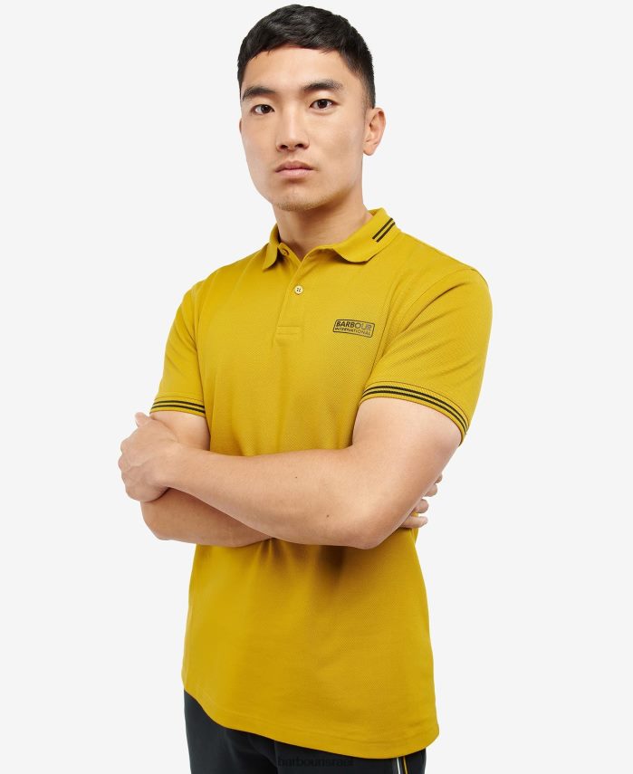 Barbour פודרה כחול/לבן גברים חולצת פולו חיונית עם קצה R86Z6X742 הַלבָּשָׁה