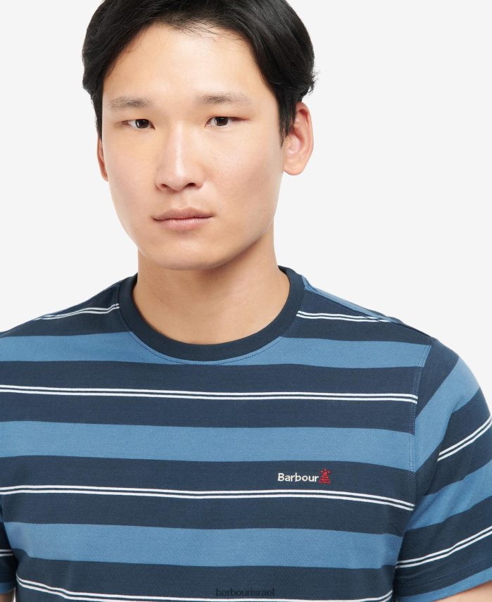 Barbour לחש לבן גברים חולצת טריקו עם פסים של קנדריי R86Z6X819 הַלבָּשָׁה