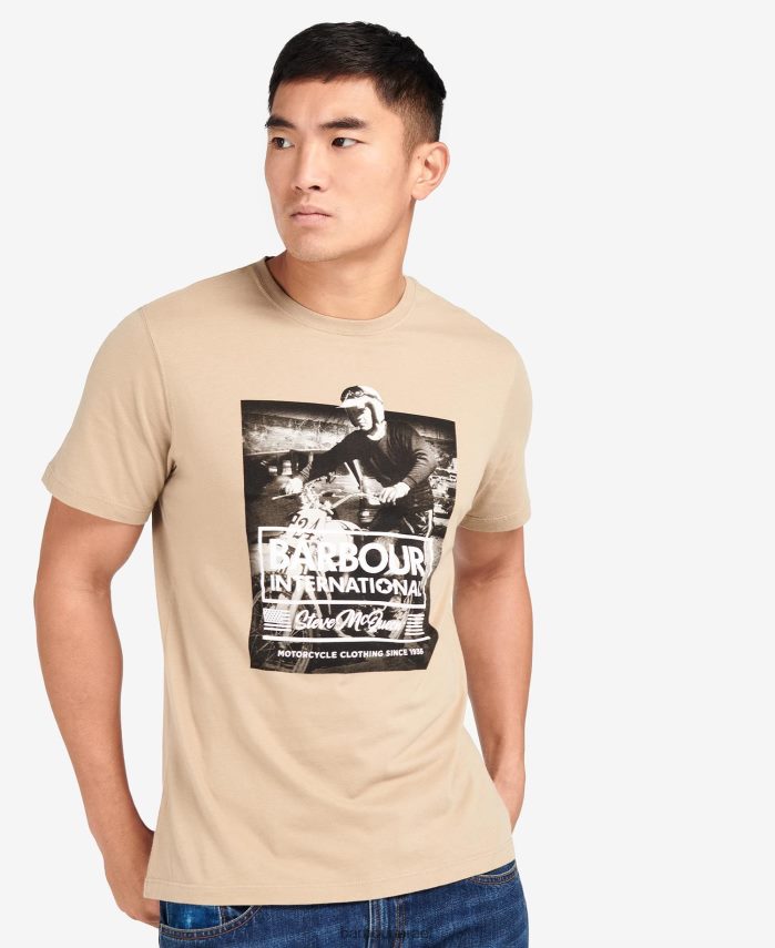 Barbour לחש לבן גברים חולצת טי גרפית של מוריס R86Z6X821 הַלבָּשָׁה