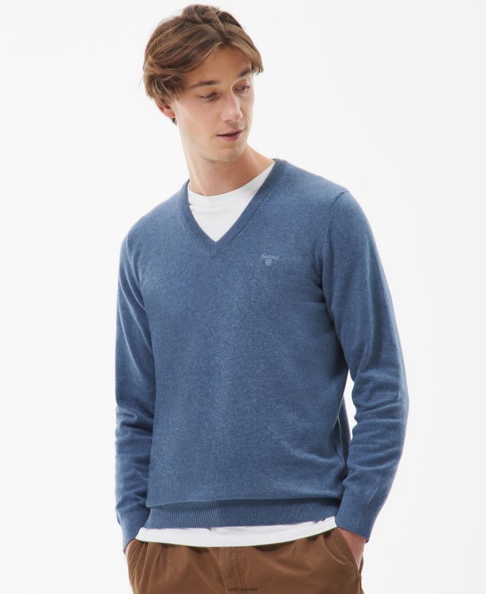 Barbour חוואר קובלייט גברים סוודר צווארון V מכותנה פימה R86Z6X1097 הַלבָּשָׁה