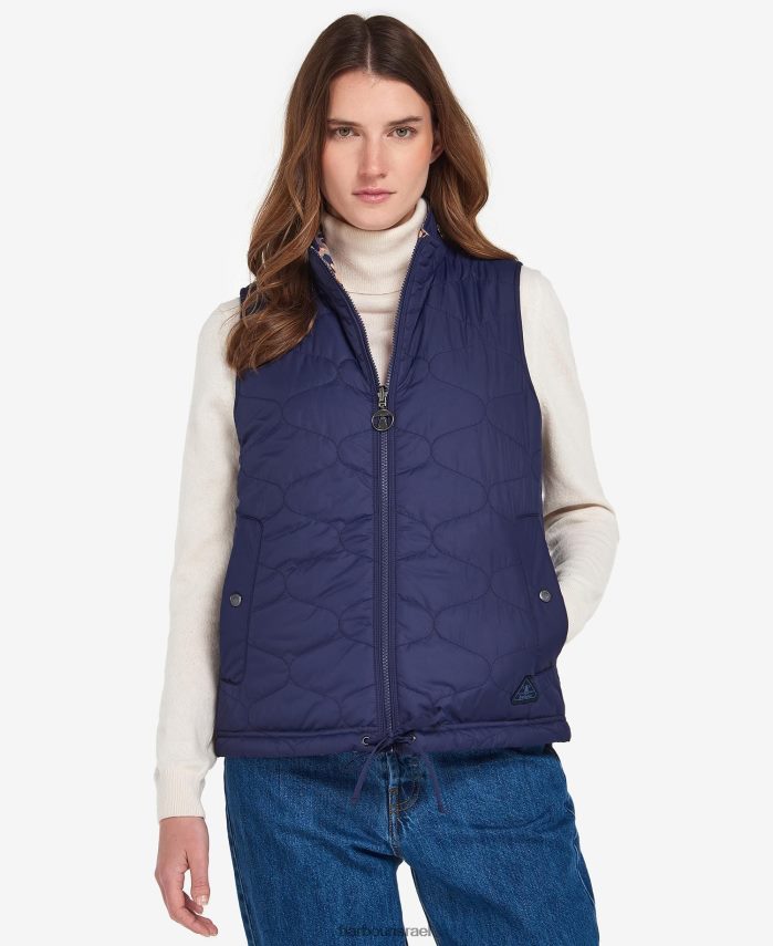 Barbour הדפס דיו נצחי/תעלה קלה נשים apia gilet מודפס הפיך R86Z6X1563 הַלבָּשָׁה
