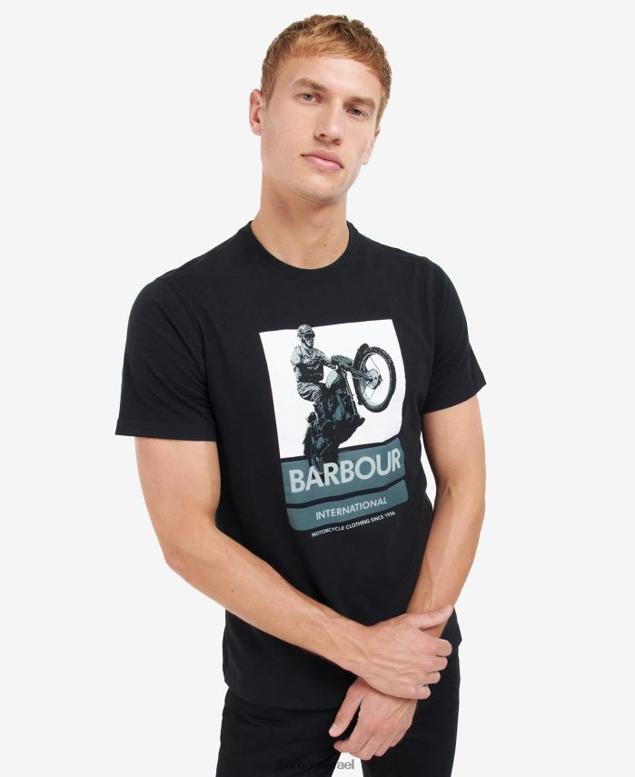 Barbour שחור קלאסי גברים חולצת טריקו בהדפס גרפי archie R86Z6X893 הַלבָּשָׁה