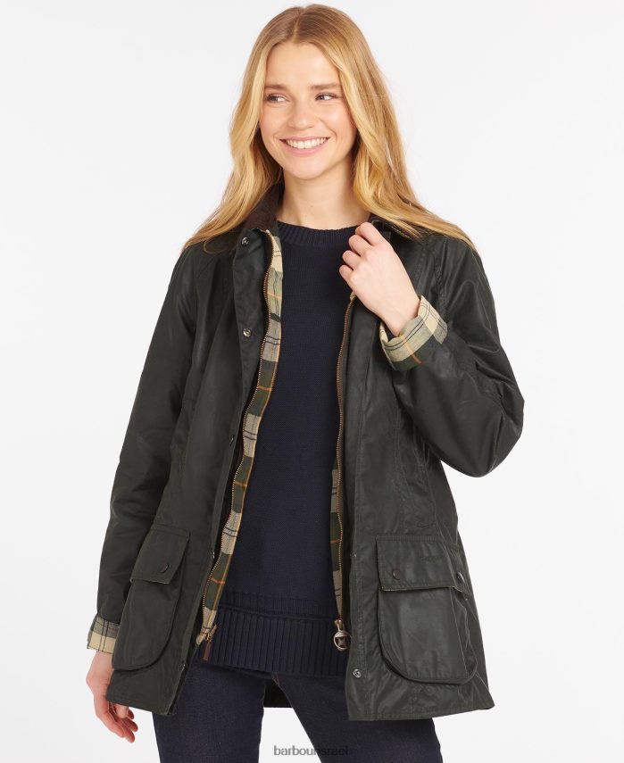 Barbour לִנְבּוּחַ נשים מעיל שעווה של beadnell R86Z6X1376 הַלבָּשָׁה
