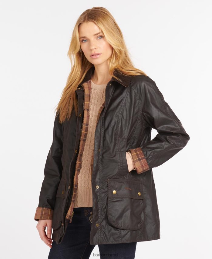Barbour לִנְבּוּחַ נשים מעיל שעווה של beadnell R86Z6X1381 הַלבָּשָׁה