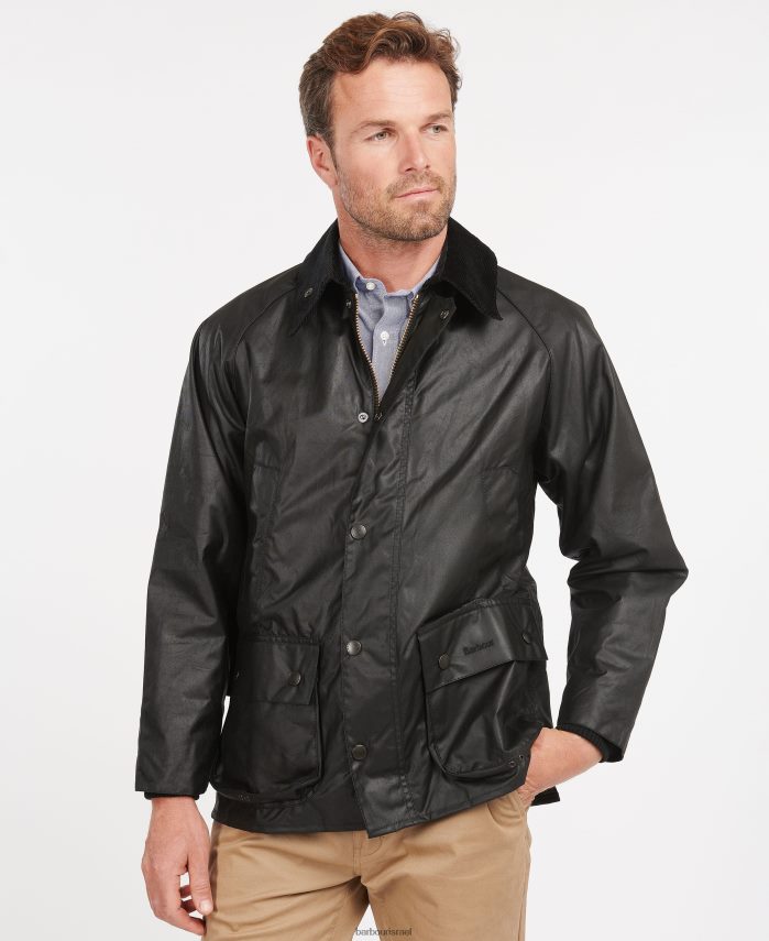 Barbour שָׁחוֹר גברים מעיל שעווה של bedale R86Z6X24 הַלבָּשָׁה