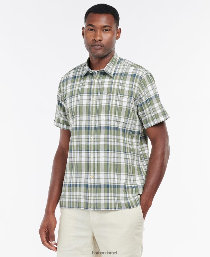 Barbour זית גברים חולצת קיץ עם שרוולים קצרים של bodmin R86Z6X396 הַלבָּשָׁה
