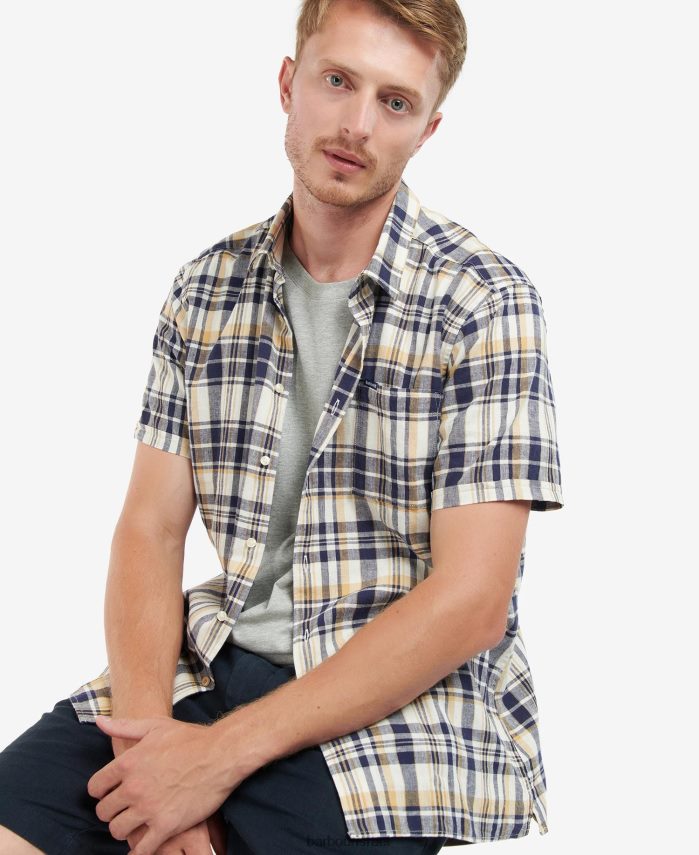 Barbour זית גברים חולצת קיץ עם שרוולים קצרים של bodmin R86Z6X421 הַלבָּשָׁה