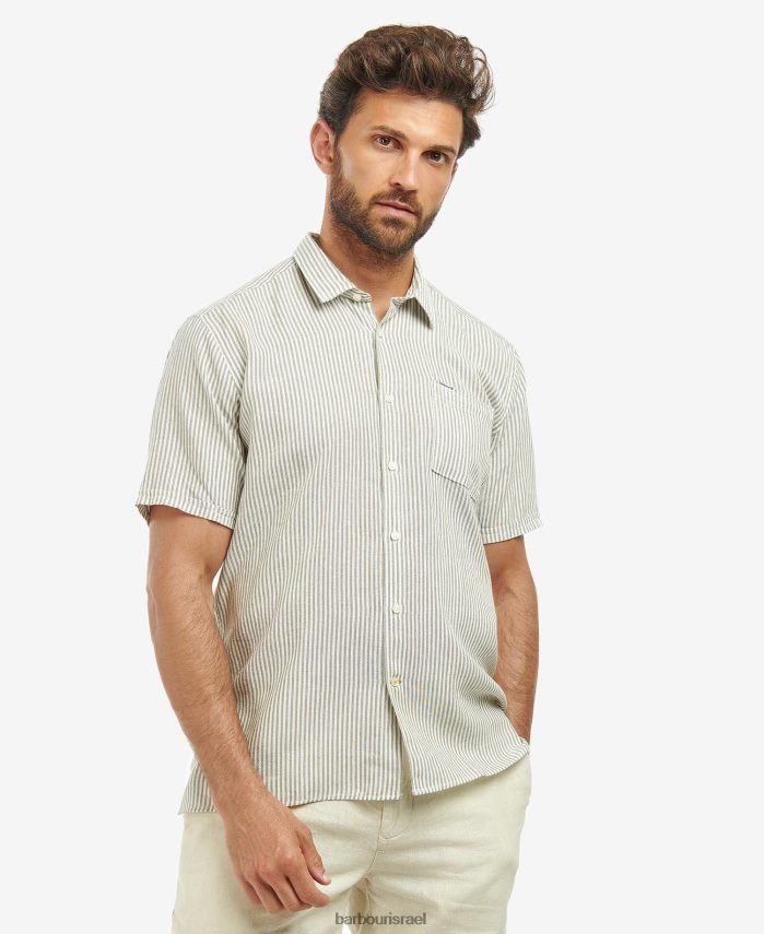 Barbour זית גברים חולצה מחויטת deerpark R86Z6X487 הַלבָּשָׁה