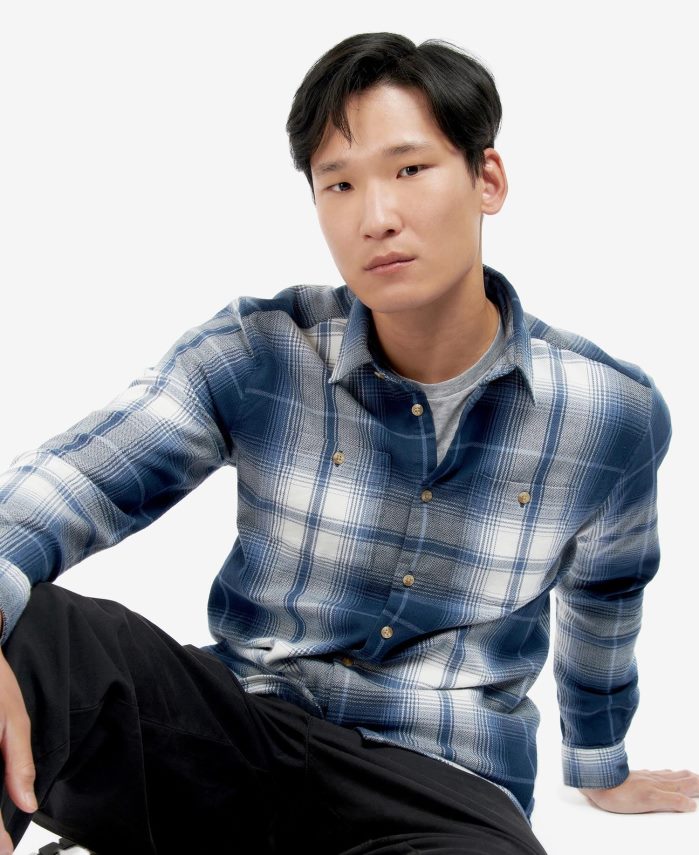 Barbour חיל הים הקלאסי גברים חולצת haversthwaite R86Z6X529 הַלבָּשָׁה