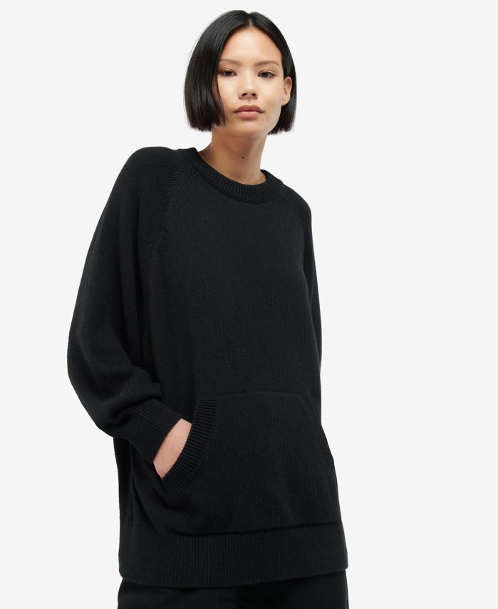 Barbour שָׁחוֹר נשים homerun סריג R86Z6X1985 הַלבָּשָׁה