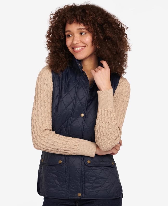 Barbour חיל הים נשים otterburn gilet R86Z6X1547 הַלבָּשָׁה