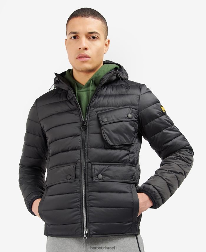 Barbour מרווה גברים ז'קט קווילט עם קפוצ'ון racer ouston R86Z6X101 הַלבָּשָׁה