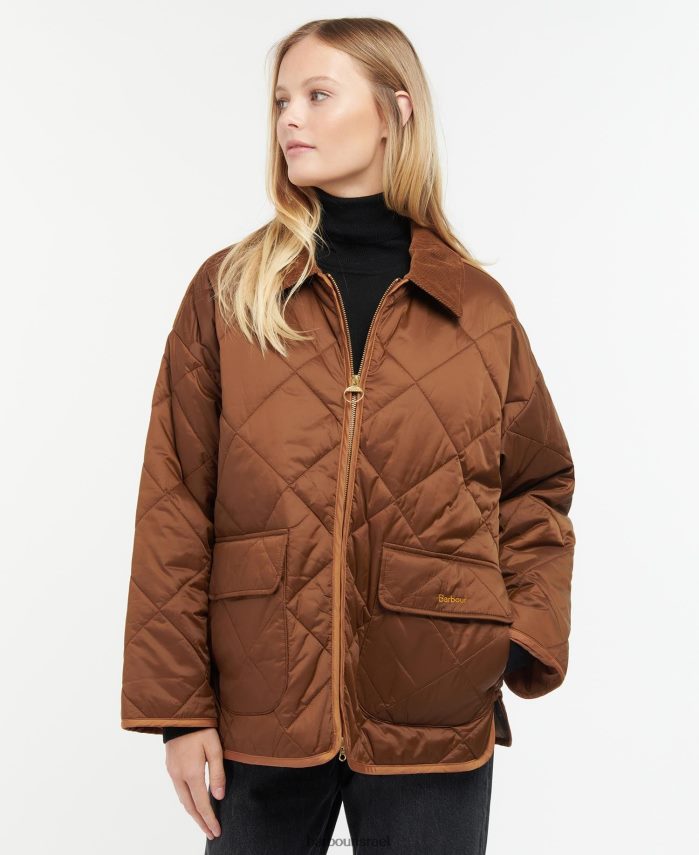 Barbour שחור/עתיק נשים ז'קט קווילט של ryhope R86Z6X1426 הַלבָּשָׁה