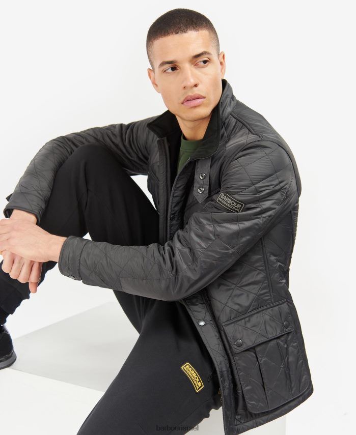 Barbour פֶּחָם גברים מעיל קווילט של tourer ariel polar R86Z6X86 הַלבָּשָׁה