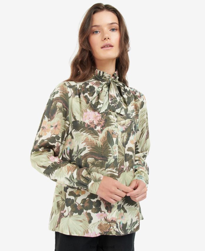 Barbour x House of Hackney רפיון/שמיים נשים חולצת בוהמיה R86Z6X1614 הַלבָּשָׁה