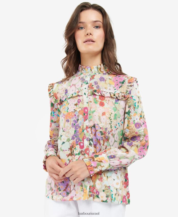 Barbour x House of Hackney מעיין החוטמית נשים חולצת באלקום R86Z6X1635 הַלבָּשָׁה