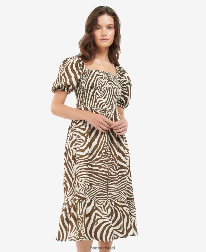 Barbour x House of Hackney equus קקאו נשים שמלת מרטלו R86Z6X1856 הַלבָּשָׁה